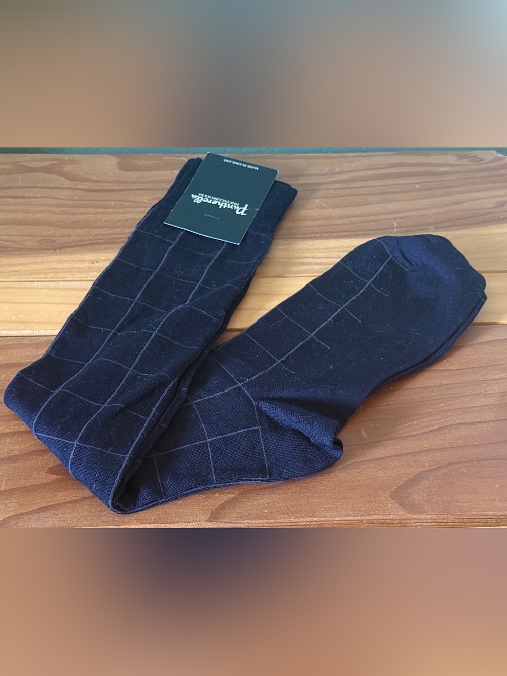 Pantherella Men’s Navy Over-the-Calf Socks Cotton Lisle Made in England New